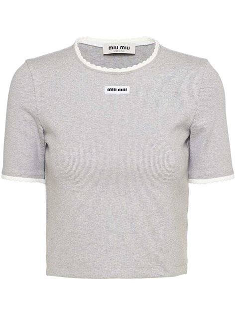 miumiu t-shirts grey.